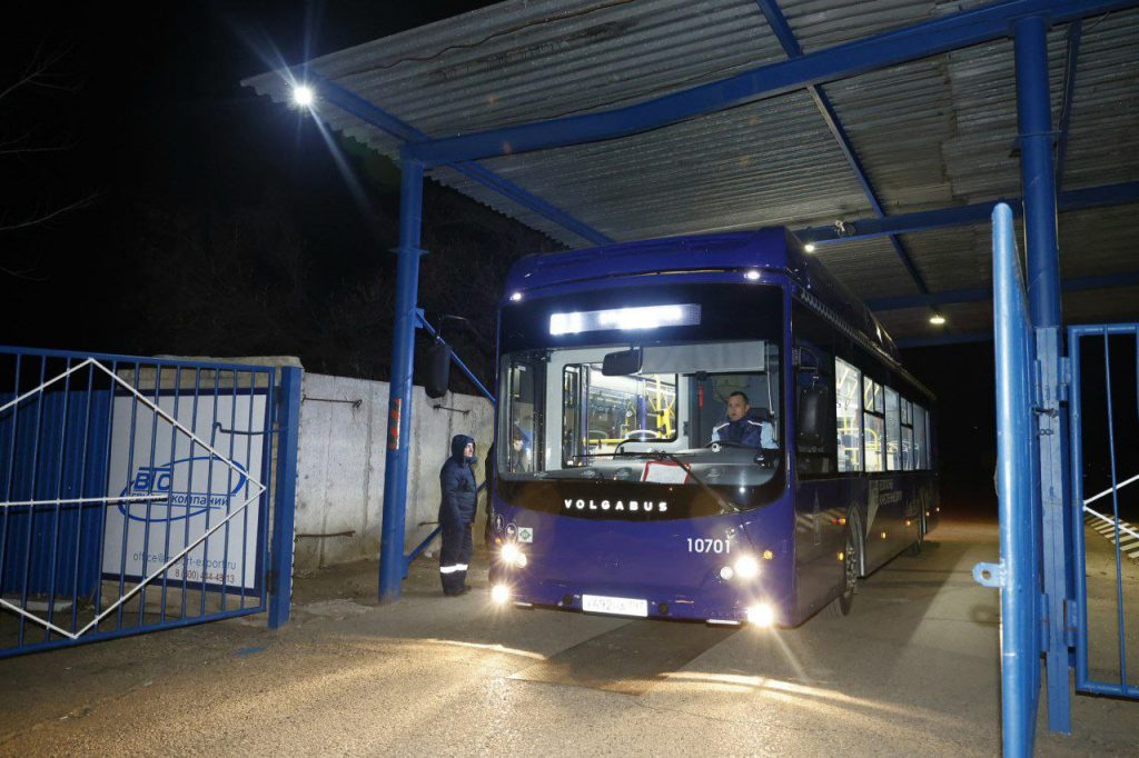 Сегодня в Астрахани на линию вышли новые автобусы магистрального маршрута М.4