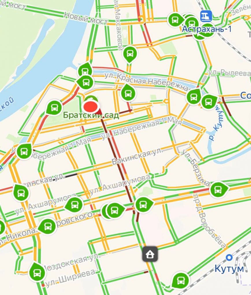 Астраханские автобусы теперь можно отследить в «Яндекс.Картах»